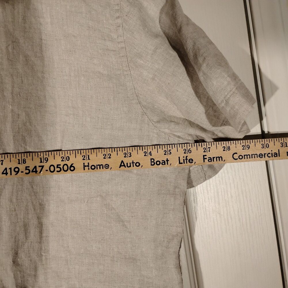 Banana Republic shirt mens XL Xlarge gray 100% linen short sleeve casual standar - Picture 3 of 10